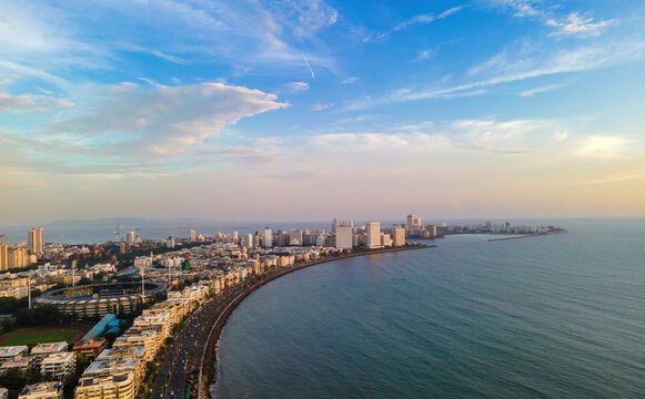 Mumbai skyline with Arabian Sea coastal city view