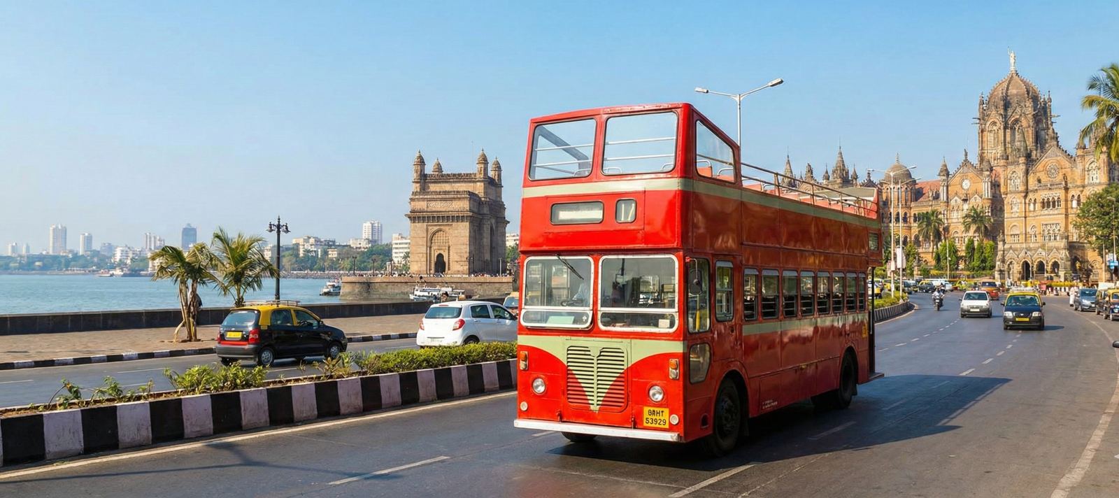 Mumbai Darshan travel illustration city tourism concept